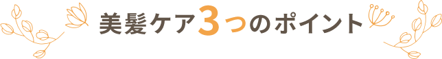 美髪ケア3つのポイント