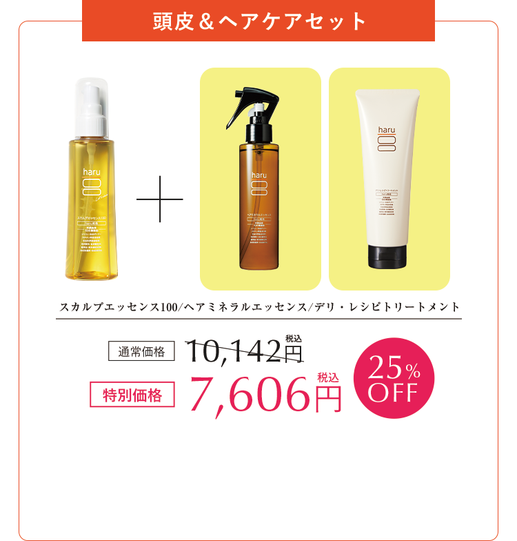 頭皮＆ヘアケアセット スカルプエッセンス100/ヘアミネラルエッセンス/デリ・レシピトリートメント